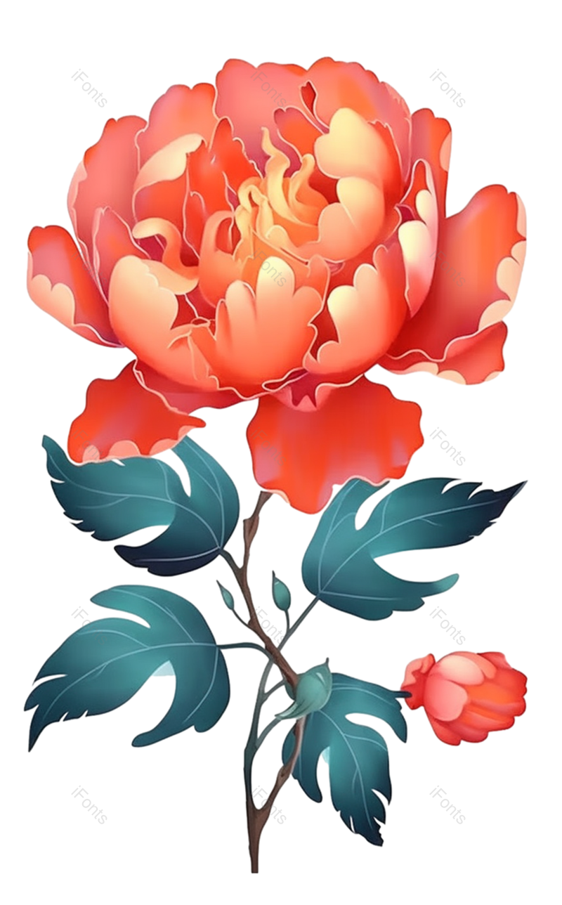 红色的花图片,粉红色的花元素,灰色背景PNG,植物免抠素材